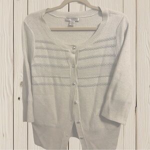 Cream & Silver Sweater Cardigan